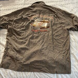 Tommy Bahama Tan Fire Dept Jacket XL silk